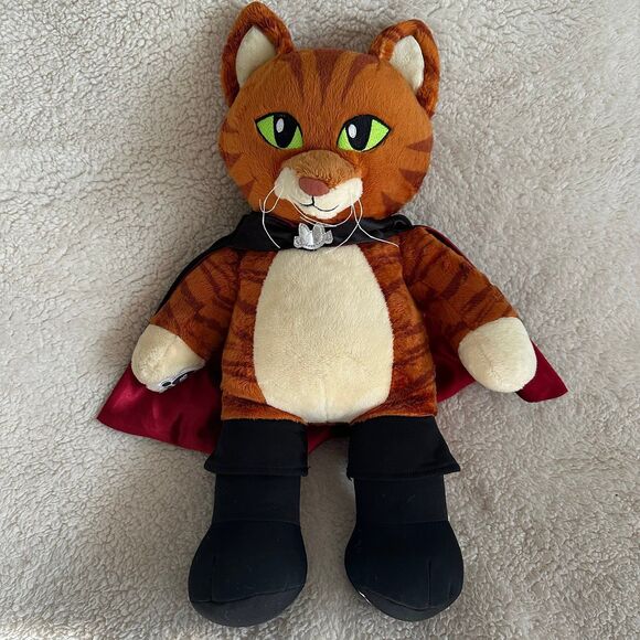 Build a Bear Workshop Puss in Boots Last Wish W/ Sound Box Cape Plush Cat - Picture 1 of 7
